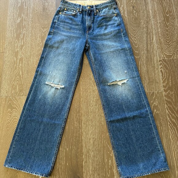 Rag & Bone Logan Mid-Rise Wide Relaxed Jeans - Picture 1 of 5
